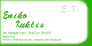 eniko kuklis business card